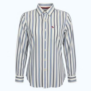 Abercrombie & Fitch Striped Button Down Long Sleeve Embroidered Logo Boys‎ M